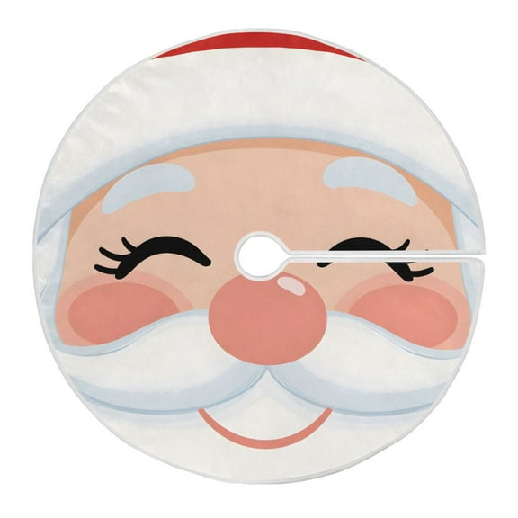 Ryvnso Christmas Tree Skirt Santa Claus Face Xmas Tree Skirts Ornament Home Decorations 47.2"