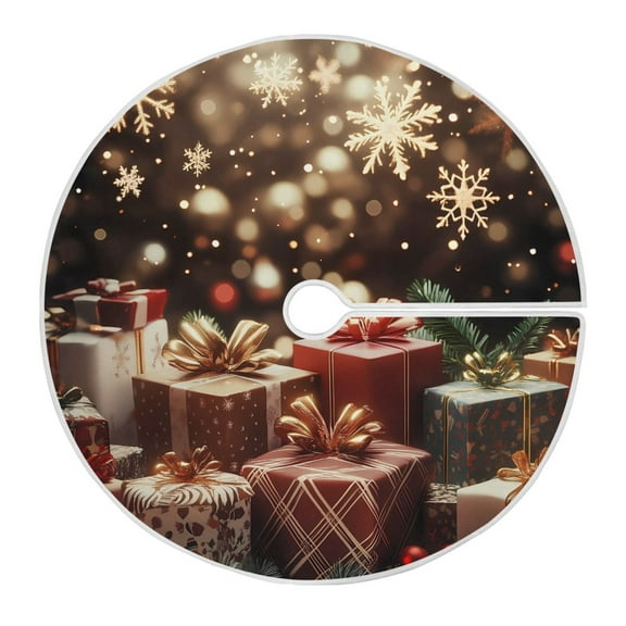 Ryvnso Christmas Tree Skirt Snowflakes Christmas Gifts Xmas Tree Skirts Ornament Home Decorations 35.4"