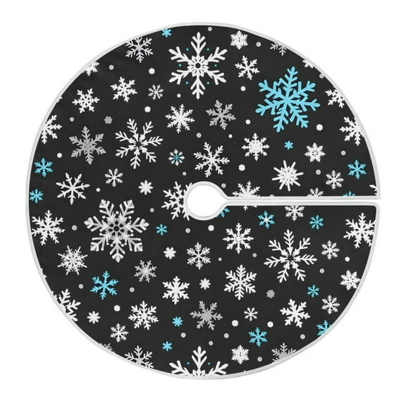 Ryvnso Christmas Tree Skirt Snowflakes Xmas Tree Skirts Ornament Home Decorations 35.4"