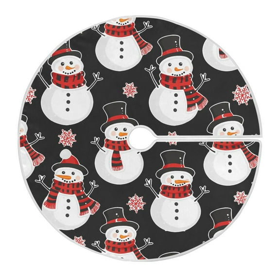 Ryvnso Christmas Tree Skirt Snowman Snowflakes Christmas Xmas Tree Skirts Ornament Home Decorations 35.4"