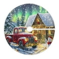 thumbnail image 1 of Ryvnso Christmas Tree Skirt Vintage Red Truck Snowman House Xmas Tree Skirts Ornament Home Decorations 47.2", 1 of 6