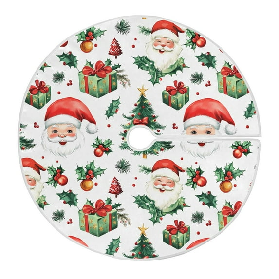 Ryvnso Christmas Tree Skirt Vintage Santa Claus Trees Xmas Tree Skirts Ornament Home Decorations 35.4"
