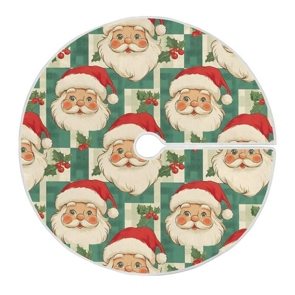 Ryvnso Christmas Tree Skirt Vintage Santa Claus Xmas Tree Skirts Ornament Home Decorations 35.4"