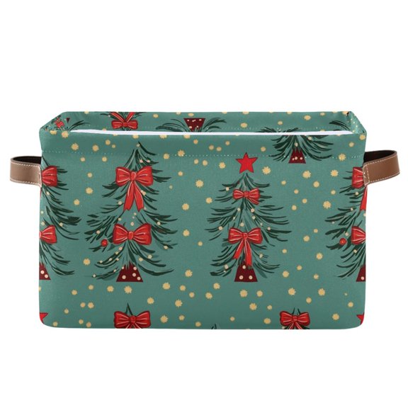 Ryvnso Christmas Tree Storage Basket Large Bin Foldable Boxes Toys Organizer 14.2x10.2x8.3in 1 PC