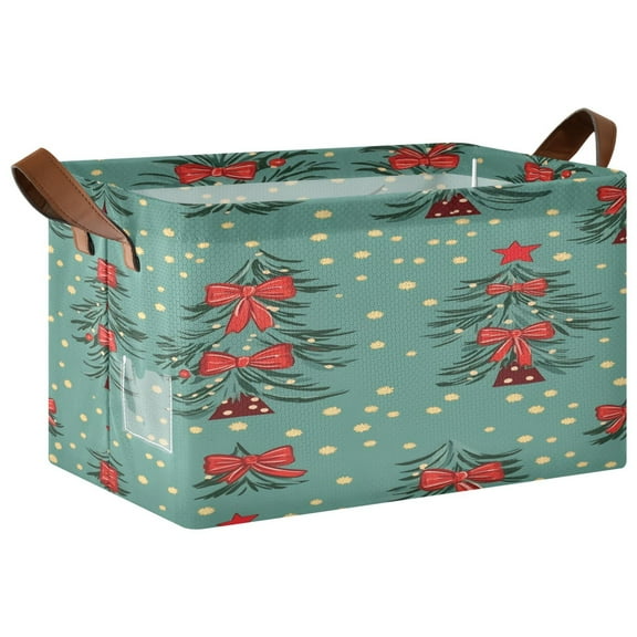 Ryvnso Christmas Tree Storage Bins Large Basket Foldable Cube Toys Organizer with Handles 1 PC