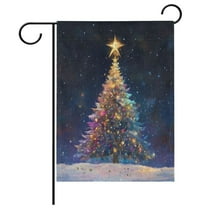 Ryvnso Christmas Tree Winter Garden Flag 12x18 Inch Double Sided Seasonal Yard Decoration