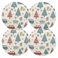 thumbnail image 1 of Ryvnso Christmas Trees Gift Round Plate Mats Dining Table Placemat Set of 4 for Holiday Decoration, 1 of 7