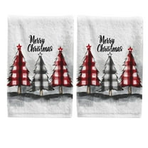Ryvnso Christmas Trees Paint Hand Towels Set for Bathroom Cotton Face Towel Decorative 15.5x29.5 inch