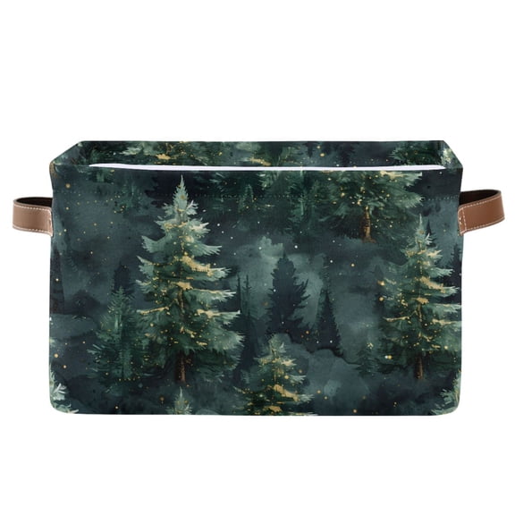 Ryvnso Christmas Trees Plant Storage Basket Large Bin Foldable Boxes Toys Organizer 14.2x10.2x8.3in 1 PC