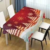 Ryvnso Christmas Trees Red Rectangle Table Cloth Tablecover Dinning Tablecloth 54"x72"