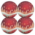 thumbnail image 1 of Ryvnso Christmas Trees Red Round Plate Mats Dining Table Placemat Set of 4 for Holiday Decoration, 1 of 7