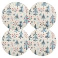 thumbnail image 1 of Ryvnso Christmas Trees Round Plate Mats Dining Table Placemat Set of 4 for Holiday Decoration, 1 of 7