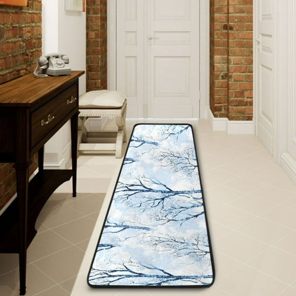 Ryvnso Christmas Trees Winter Hallway Runner Rugs Floor Carpet Non Slip Entryway Mat 2' x 6'