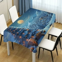 Ryvnso Christmas Trees Winter Night Rectangle Table Cloth Tablecover Dinning Tablecloth 54"x72"