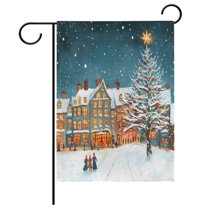 Ryvnso Christmas Winter Landscape Pattern Garden Flag 12x18 Inch Double Sided Seasonal Yard Decoration
