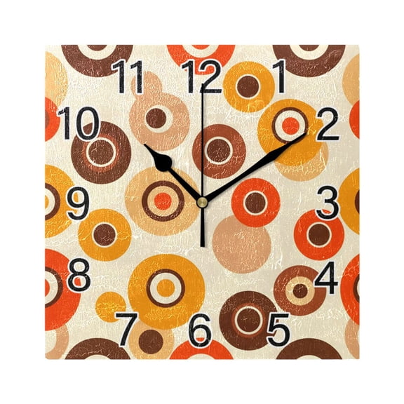 Ryvnso Circle Pattern Wall Clock Square Silent Non-Ticking Battery Operated 7.78"