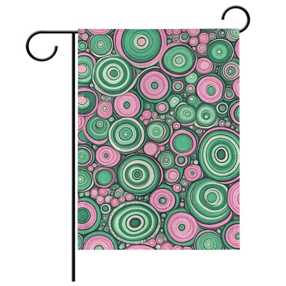 Ryvnso Circles Art Pattern Garden Flag 28x40 Inch Double Sided Seasonal Yard Decoration