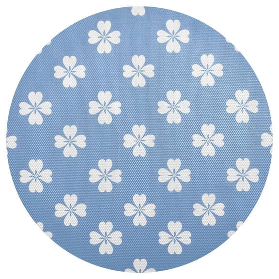 Ryvnso Clover Flower Pattern Round Plate Mats Dining Table Placemat 1 Piece for Holiday Decoration