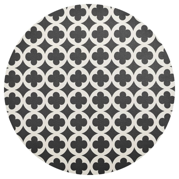 Ryvnso Clover Leaves Pattern Round Plate Mats Dining Table Placemat 1 Piece for Holiday Decoration