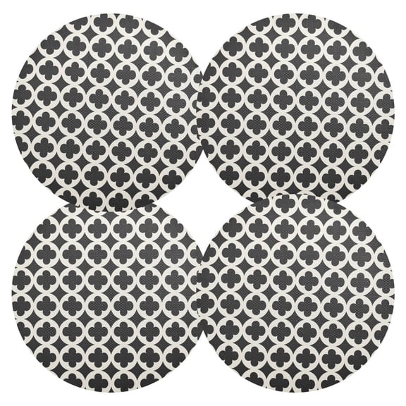 Ryvnso Clover Leaves Pattern Round Plate Mats Dining Table Placemat Set of 4 for Holiday Decoration