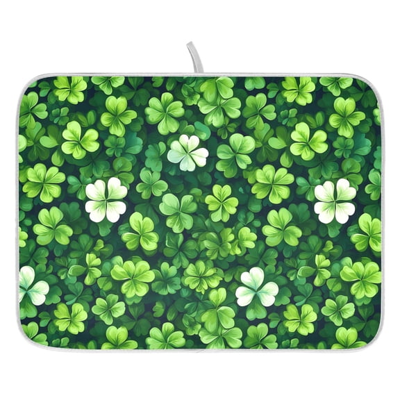 Ryvnso Clover Pattern Dish Drying Mat for Kitchen Countertop 18x24 Large Dish Pad Drainer Rack Dish Sink Mats