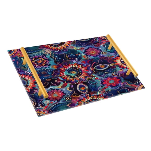 Ryvnso Colorful Mandala Bathroom Tray Vanity Countertop Trays Acrylic Organizer
