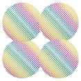 thumbnail image 1 of Ryvnso Colorful Polka Dots in Lines Round Plate Mats Dining Table Placemat Set of 4 for Holiday Decoration, 1 of 7
