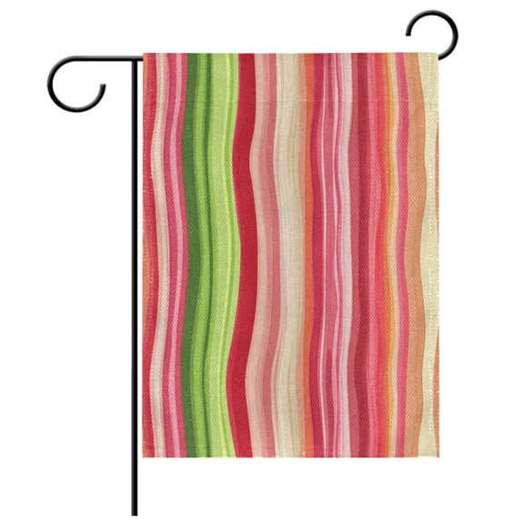 Ryvnso Colorful Wavy Lines Garden Flag 12x18 Inch Double Sided Seasonal Yard Decoration