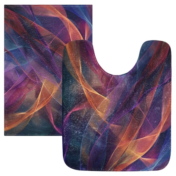Ryvnso Colorful and Elegant Background Bathroom Shaggy Rugs Toilet Mat Soft Contour Rug