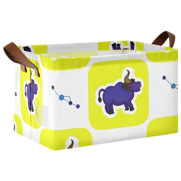 Ryvnso Constellation Taurus Storage Bins Large Basket Foldable Cube Toys Organizer with Handles 1 PC