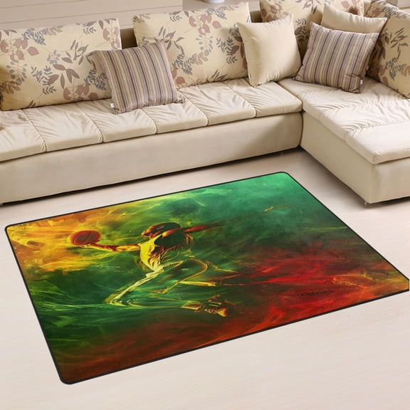 Ryvnso Cool Basketball Player Area Floor Mat Non-Slip Carpet Soft Rugs Doormats 31" x 20"