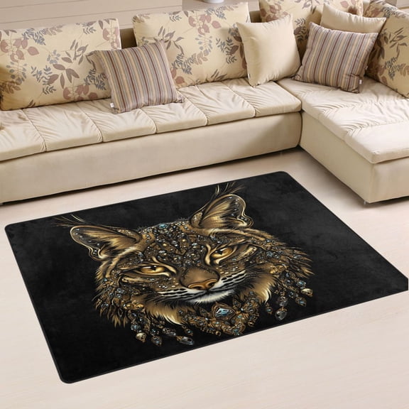Ryvnso Cool Boho Tiger Area Floor Mat Non-Slip Carpet Soft Rugs Doormats 60" x 39"