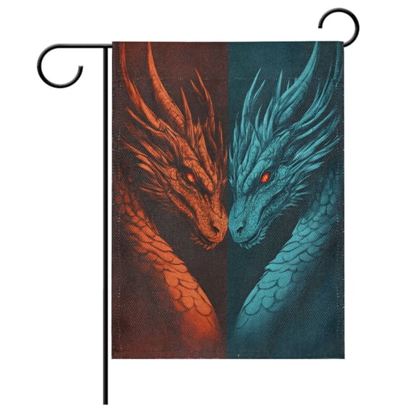 Ryvnso Cool Dragon Pattern Garden Flag 12x18 Inch Double Sided Seasonal Yard Decoration