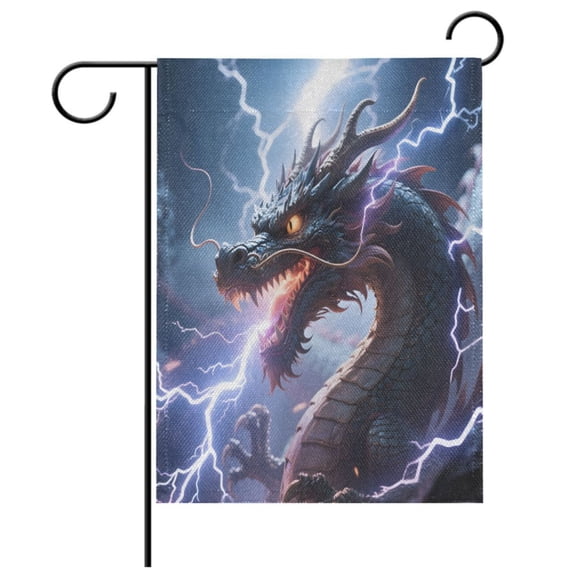 Ryvnso Cool Dragon Lightning Garden Flag 12x18 Inch Double Sided Seasonal Yard Decoration