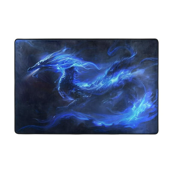 Ryvnso Cool Dragon with Flames Area Floor Mats Large Nursery Rugs Non-Slip Carpets Doormat 36" x 24"