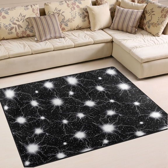 Ryvnso Cool Lightning Pattern Area Rug Floor Mats Non-Slip Home Carpet 63 x 48 inch