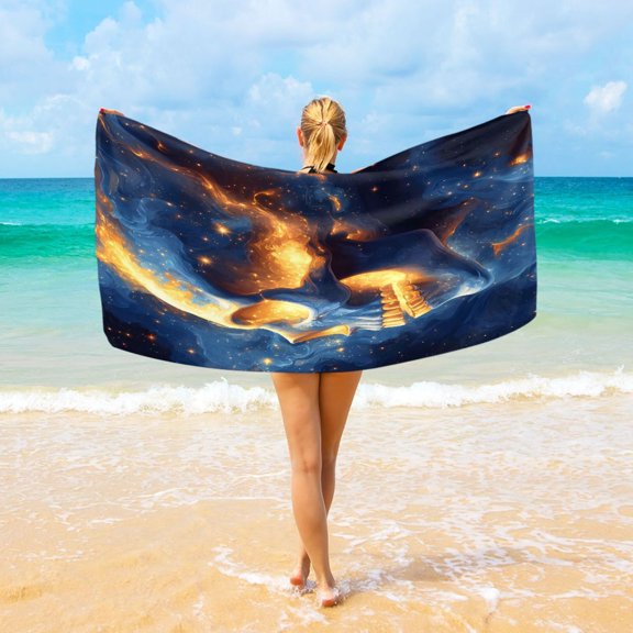 Ryvnso Cool Skull Beach Towel Quick Dry Swimming Yoga Beach Towels Large Sand Free Microfiber Towel 31"W x 71"L