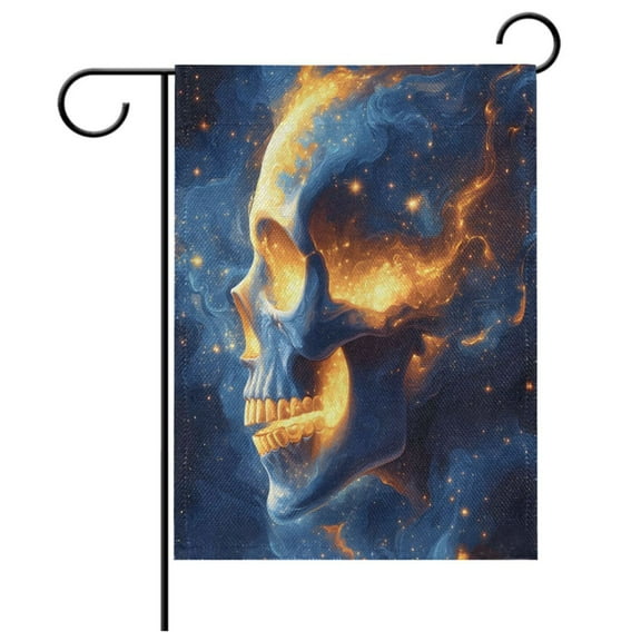 Ryvnso Cool Skull Garden Flag 12x18 Inch Double Sided Seasonal Yard Decoration