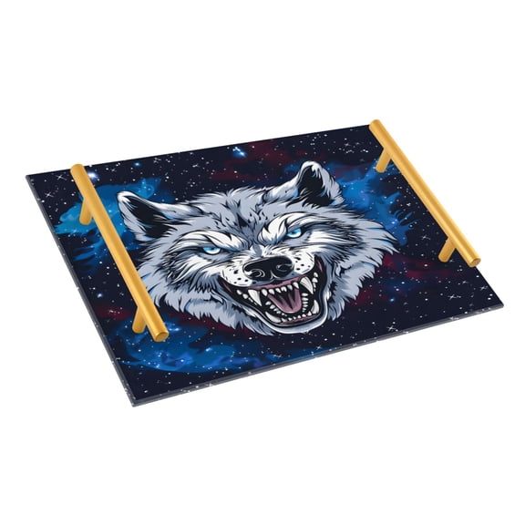 Ryvnso Cool Wolf Bathroom Tray Vanity Countertop Trays Acrylic Organizer