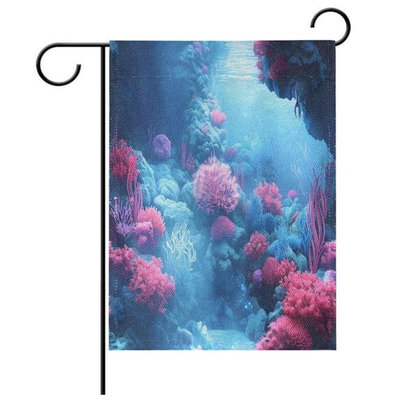Ryvnso Coral Sea View Garden Flag 12x18 Inch Double Sided Seasonal Yard Decoration