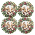 thumbnail image 1 of Ryvnso Corgi Dogs Christmas Wreath Round Plate Mats Dining Table Placemat Set of 4 for Holiday Decoration, 1 of 7