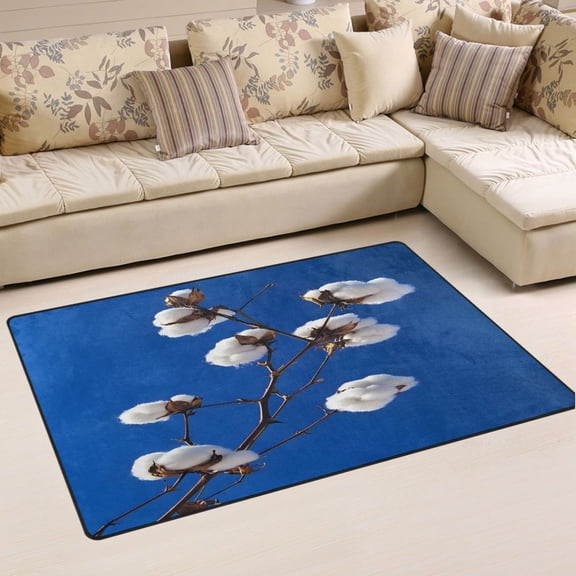 Ryvnso Cotton Blue Sky Area Floor Mat Non-Slip Carpet Soft Rugs Doormats 60" x 39"