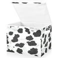 thumbnail image 1 of Ryvnso Cow Print Large Lidded Foldable Storage Baskets Cubes Boxes Lids Bin for Home, 1 of 7