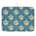 thumbnail image 1 of Ryvnso Crown on Bohemia Dish Drying Mat for Kitchen Countertop 18x24 Large Dish Pad Drainer Rack Dish Sink Mats, 1 of 7