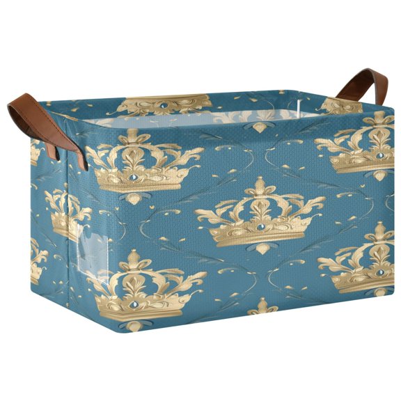 Ryvnso Crown on Bohemia Storage Bins Large Basket Foldable Cube Toys Organizer with Handles 1 PC