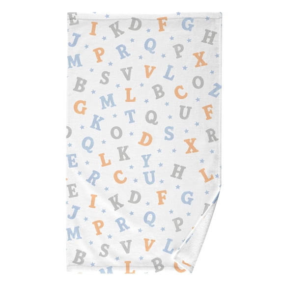 Ryvnso Cute Alphabets Pattern Cotton Hand Towel Absorbent Face Bath Towels for Beach Pool Sports