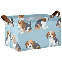 Ryvnso Cute Beagle Dogs Storage Bins Large Basket Foldable Cube Toys Organizer with Handles 1 PC