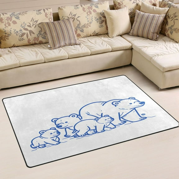 Ryvnso Cute Bears Area Floor Mat Non-Slip Carpet Soft Rugs Doormats 31" x 20"