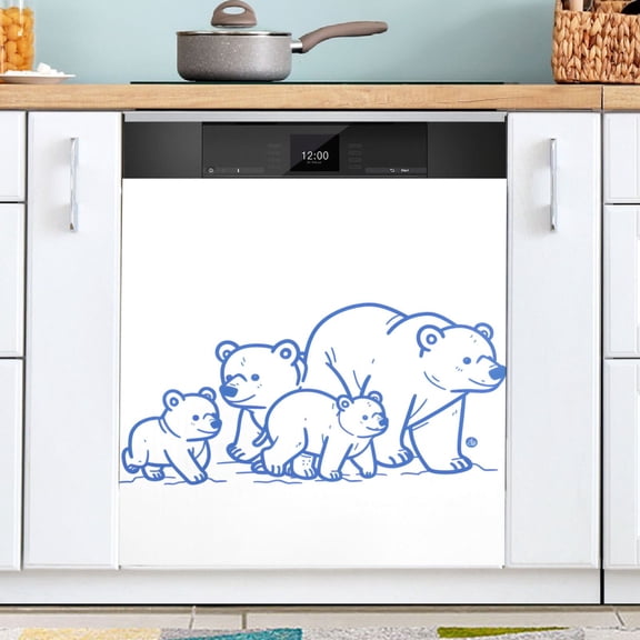 Ryvnso Cute Bears Dishwasher Magnetic Refrigerator Magnet Cover Kitchen Home Decorative 23"x26"