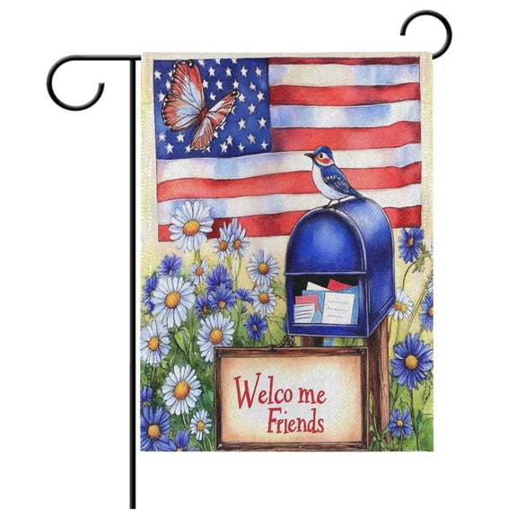 Ryvnso Cute Bird on Mailbox Pattern Garden Flag 12x18 Inch Double Sided Seasonal Yard Decoration